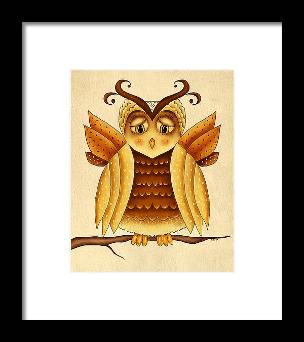 Owl Framed Print featuring the painting Dottie by Brenda Bryant