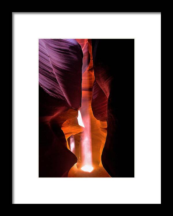 America Framed Print featuring the photograph Double Beam - Paint Daubs - Antelope Canyon by Gregory Ballos