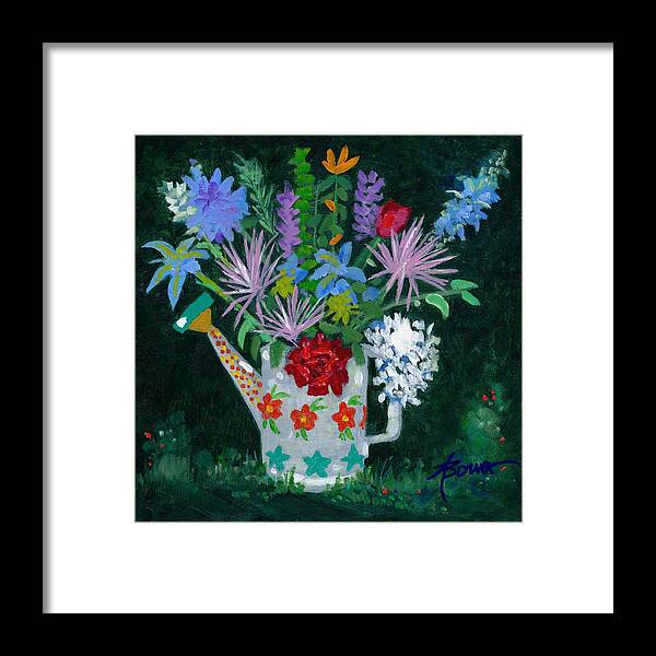 Flowers Framed Print featuring the painting Double Duty by Adele Bower