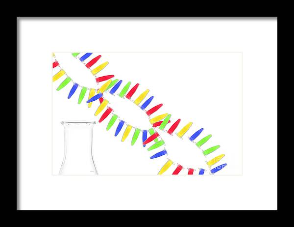 Science Framed Print featuring the photograph Double Helix Made Up Of Vials, Artwork by Sigrid Gombert