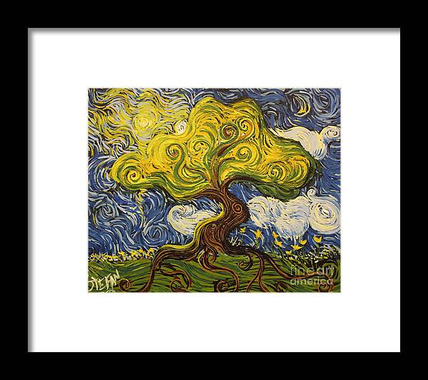 Impressionism Framed Print featuring the painting Dove House Glory Tree by Stefan Duncan