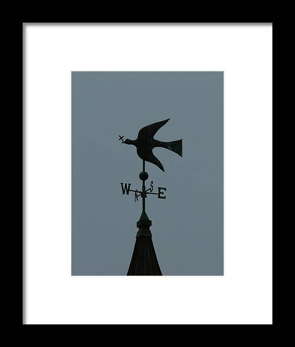 Dove Weathervane Framed Print featuring the photograph Dove Weathervane by Ernest Echols