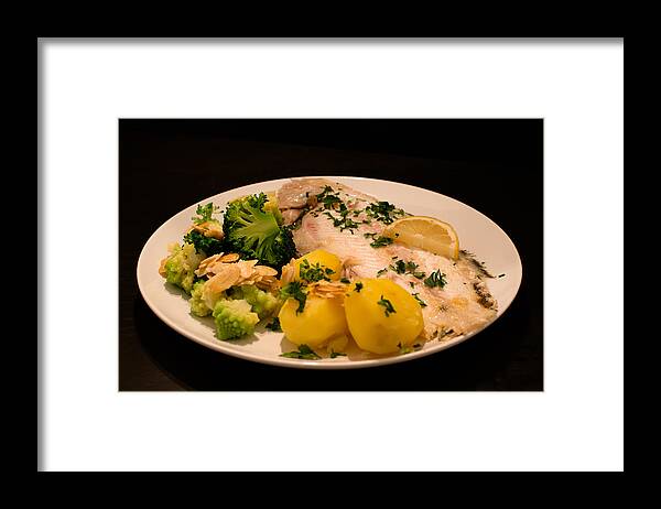 Dover Framed Print featuring the photograph Dover sole fish dinner by Frank Gaertner