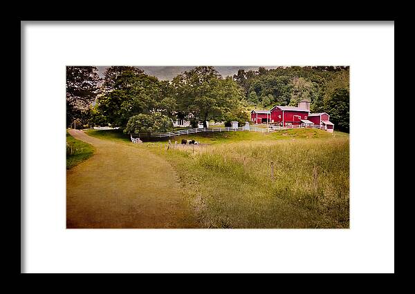 New England Farm Framed Print featuring the photograph Down on the farm by Bill Wakeley