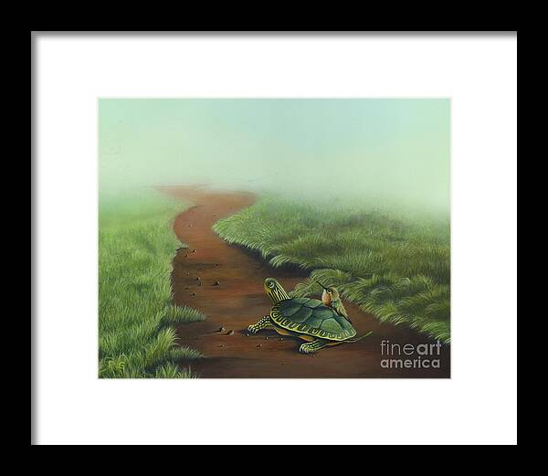 Hummingbird Framed Print featuring the painting Down the Path by Rosellen Westerhoff