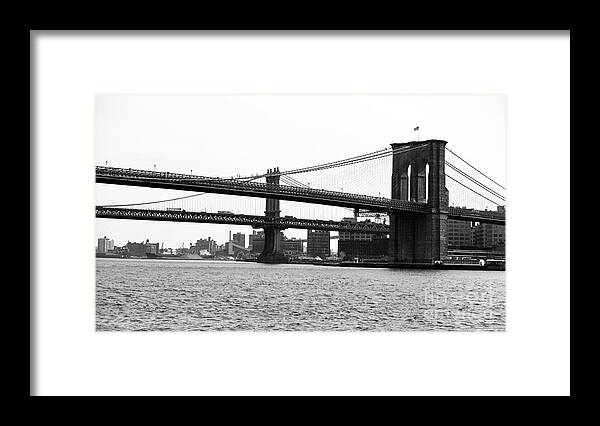 Downtown Bridges 1990s Framed Print featuring the photograph Downtown Bridges 1990s by John Rizzuto