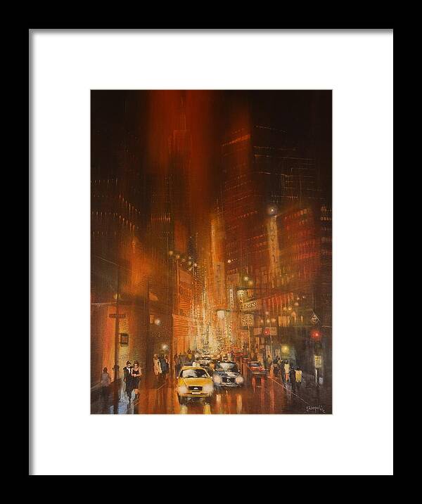  Chicago Framed Print featuring the painting Downtown Chicago by Tom Shropshire