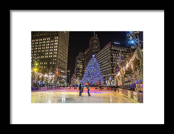 Detroit Framed Print featuring the photograph Downtown Detroit Ice Rink by John McGraw