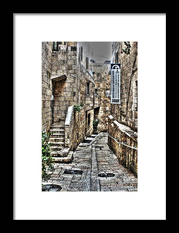 Western Wall Framed Print featuring the photograph Downtown in Jerusalems Old City by Doc Braham