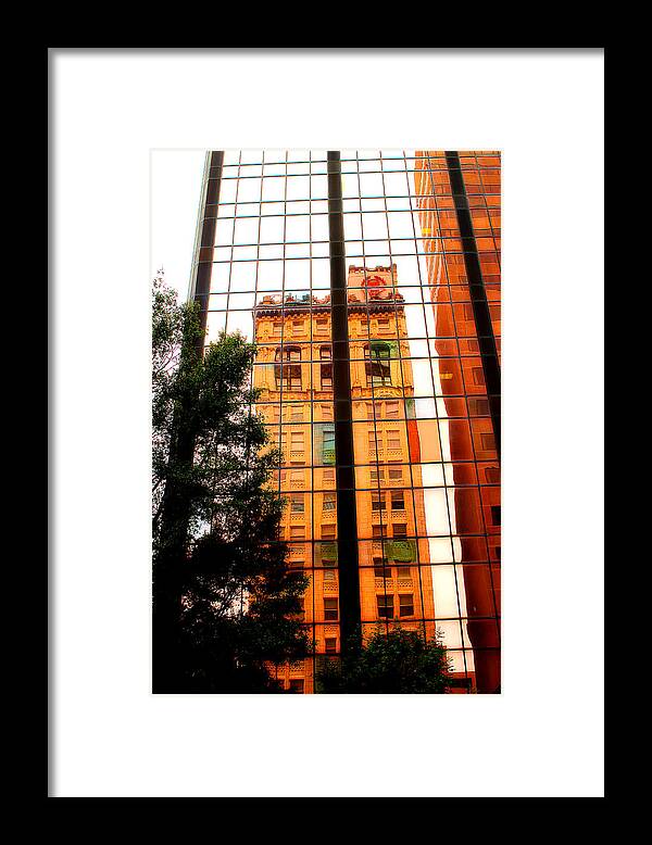 Building Reflection Framed Print featuring the photograph Downtown Reflection by Michael Eingle