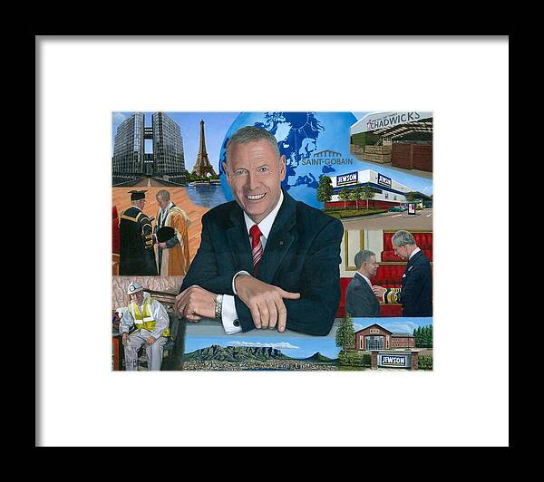 Peter Hindle Framed Print featuring the painting Dr Peter Hindle MBE by Richard Harpum