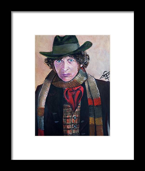 Tom Baker Framed Print featuring the painting Dr Who #4 - Tom Baker by Tom Carlton