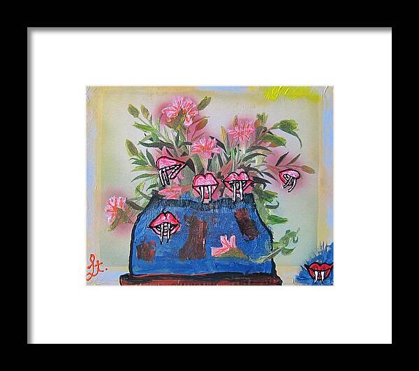 Flowers Framed Print featuring the painting Dracula Vampira Orchid by Lisa Piper