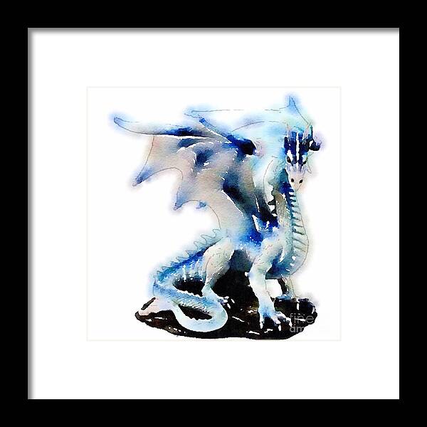 Dragon Framed Print featuring the painting Dragon by HELGE Art Gallery