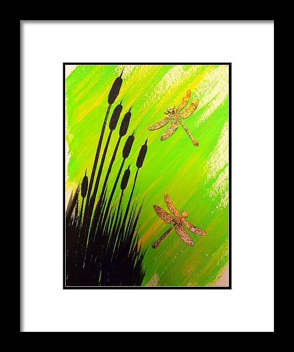 Dragonfly Dreams Framed Print featuring the painting Dragonfly Dreams by Darren Robinson