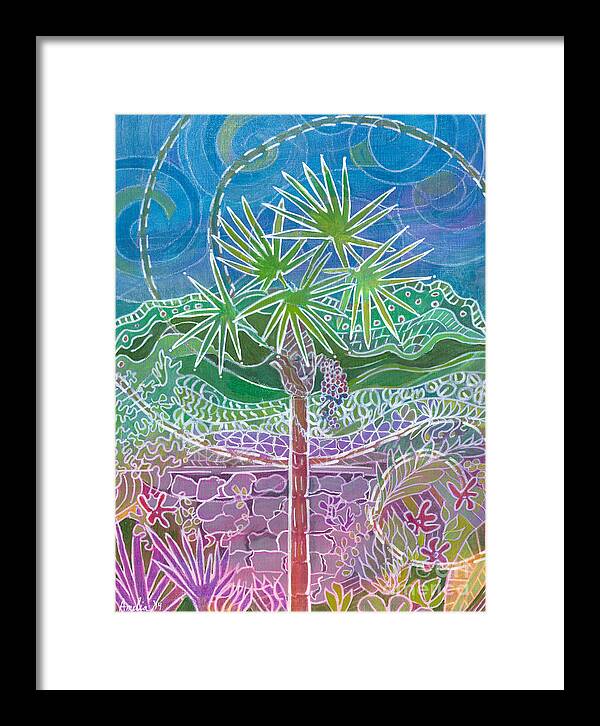 Tree Framed Print featuring the painting Dragonfly Trails by Amelia Stephenson at Ameliaworks