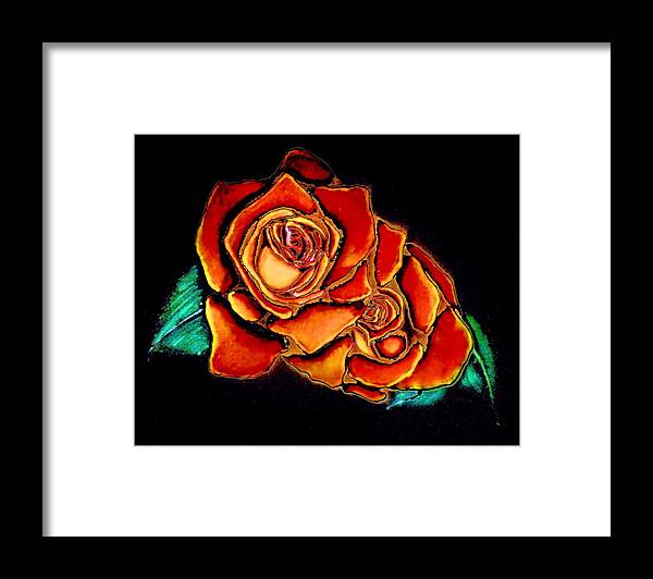 Rose Framed Print featuring the painting Dramatic Roses by Victoria Rhodehouse