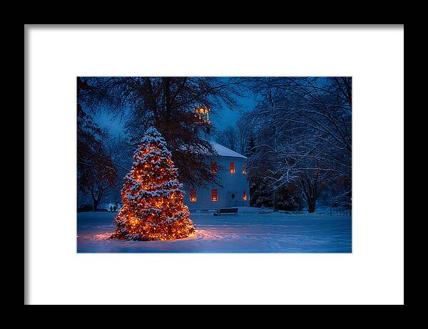 Round Church Framed Print featuring the photograph Christmas at the Richmond round church by Jeff Folger