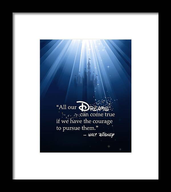 Disney Framed Print featuring the digital art Dreams Can Come True by Nancy Ingersoll
