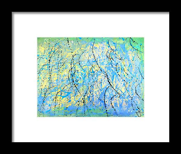 Abstract Framed Print featuring the painting Dreams of Spring by Malinda Kopec