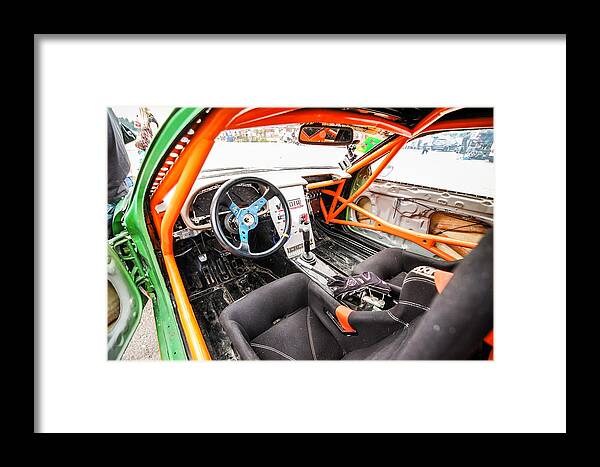 Drift Car Interior Framed Print