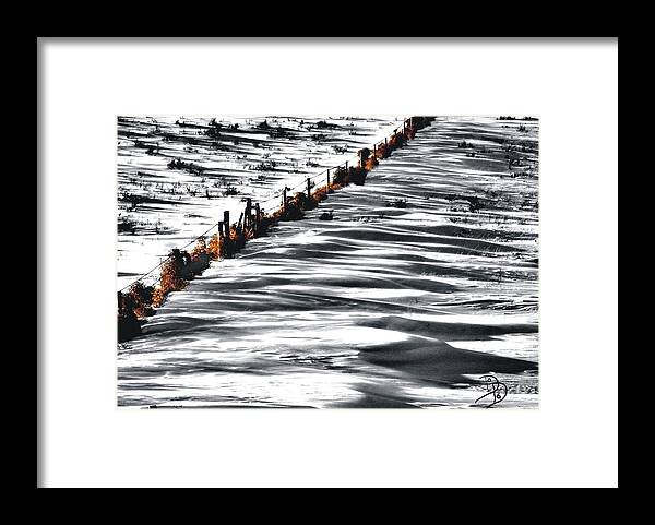Snow Framed Print featuring the photograph Driften From The South by Darcy Dietrich