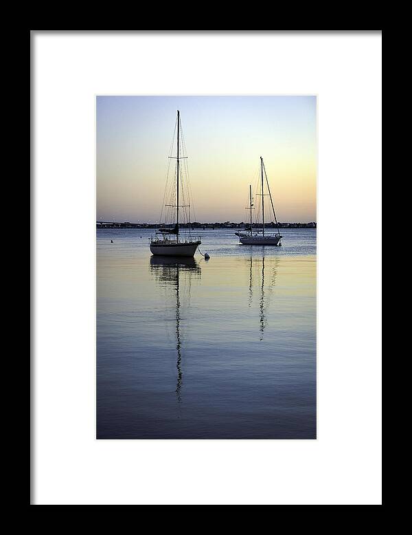 Sail Boat Framed Print featuring the photograph Drifting Sunrise by Anthony Baatz