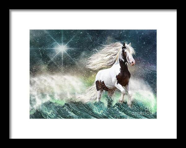 Gypsy Cob Framed Print featuring the digital art Drifting with the Tides by Trudi Simmonds