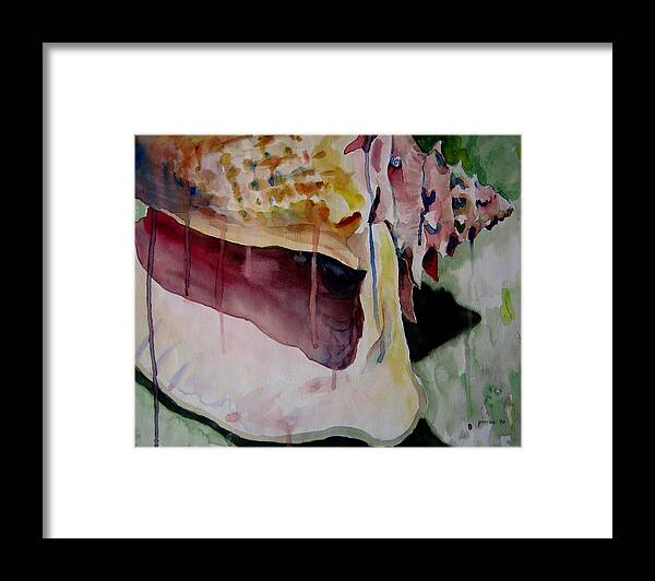 Ocean Framed Print featuring the painting Dripping Shell by Jeffrey S Perrine