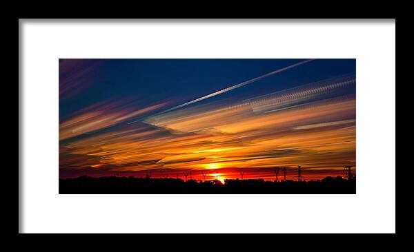 Landscape Framed Print featuring the photograph Drive By Sunset by Matt Molloy