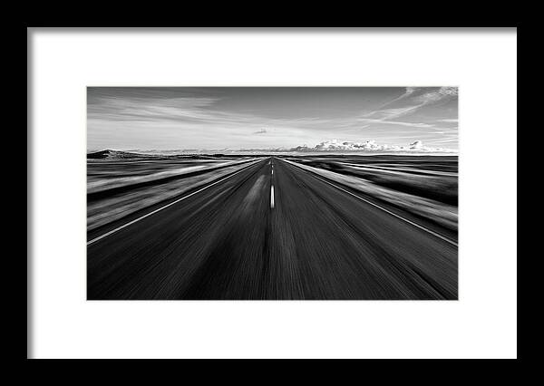 Denmark Framed Print featuring the photograph Driving West Coast. by Leif L?ndal