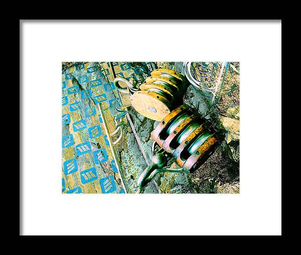 Wooden Pulley Framed Print featuring the photograph Drop and Give Me 20 by Laureen Murtha Menzl
