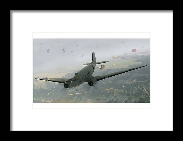Dc-3 Framed Print featuring the painting Drop Zone Victor by Adam Burch