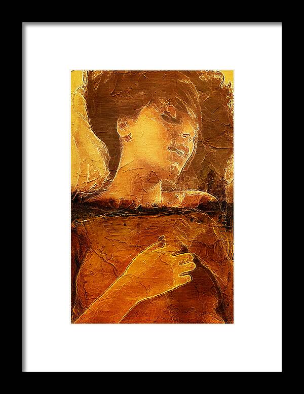 Drown Framed Print featuring the digital art Drown to Black by Andrea Barbieri