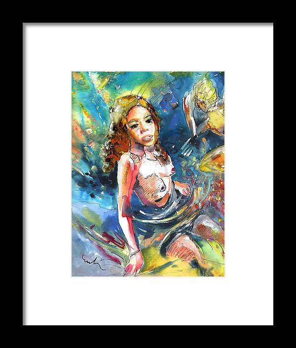 Women Framed Print featuring the painting Drowning in Love by Miki De Goodaboom
