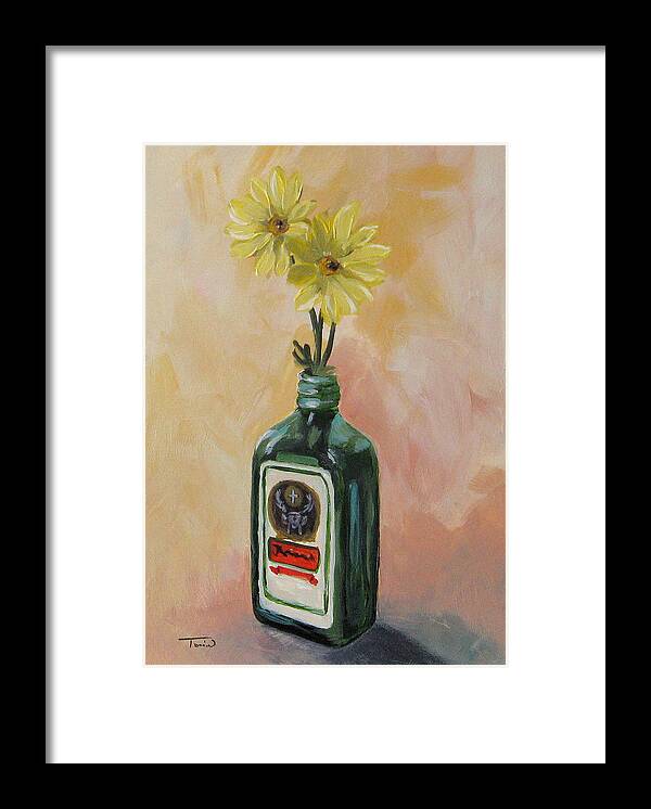 Bar Art Framed Print featuring the painting Drunk Daisies by Torrie Smiley