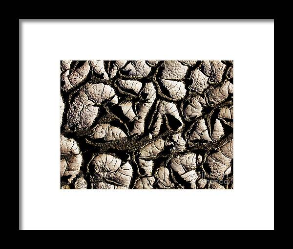 Dried Mud Framed Print featuring the photograph Dry Mud Abstract by Kae Cheatham