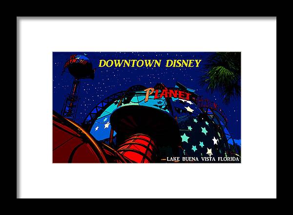 Planet Hollywood Framed Print featuring the painting Planet Hollywood Night by David Lee Thompson