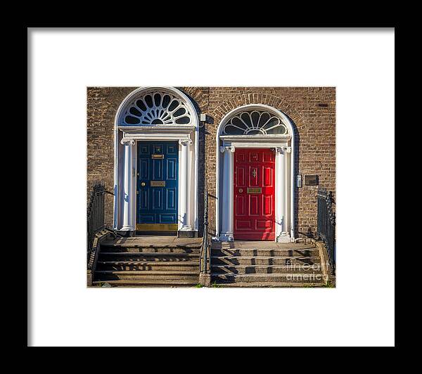 Architecture Framed Print featuring the photograph Dual Doors by Inge Johnsson
