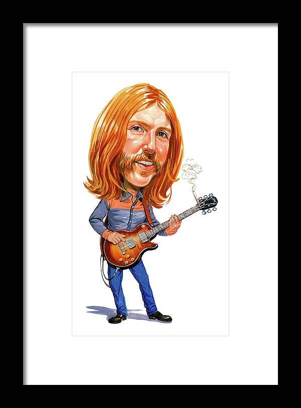 #faaAdWordsBest Framed Print featuring the painting Duane Allman by Art 