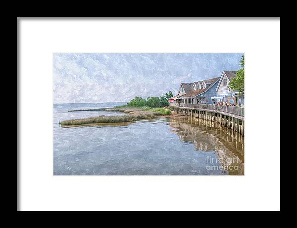 Duck Shops Outer Banks Framed Print featuring the digital art Duck Shops Outer Banks by Randy Steele