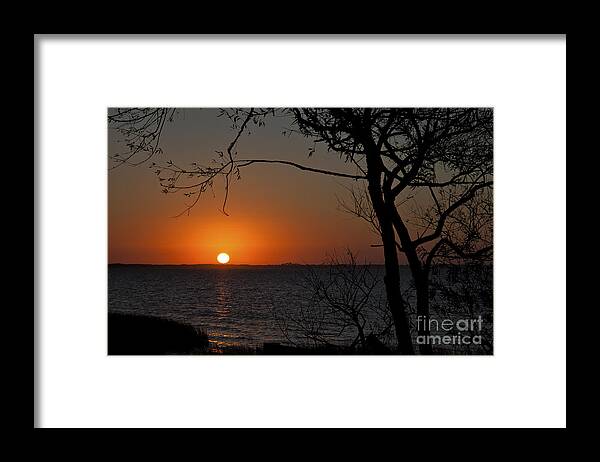 Sunset Framed Print featuring the photograph Duck Sunset by Ronald Lutz