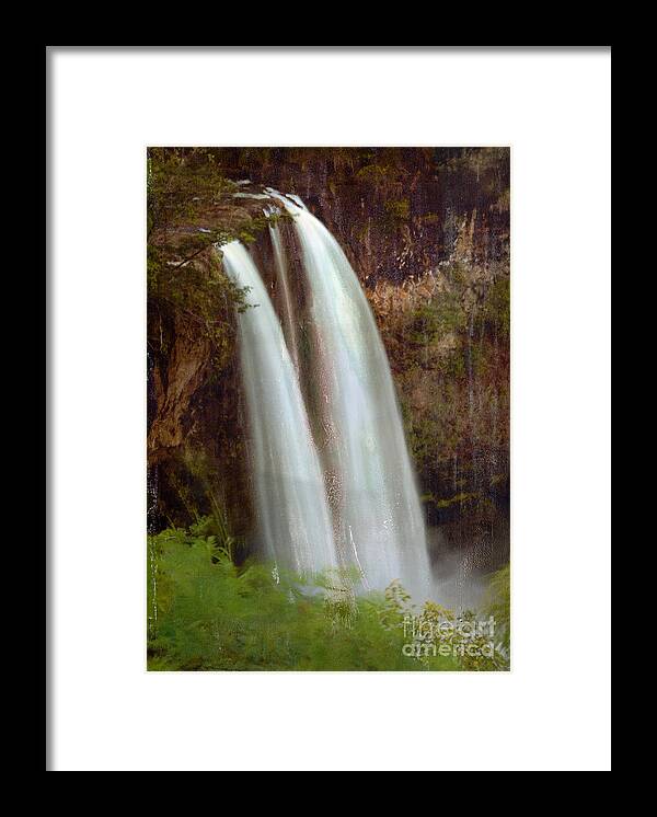 Waterfall Framed Print featuring the mixed media Duel Falls by Bob Senesac