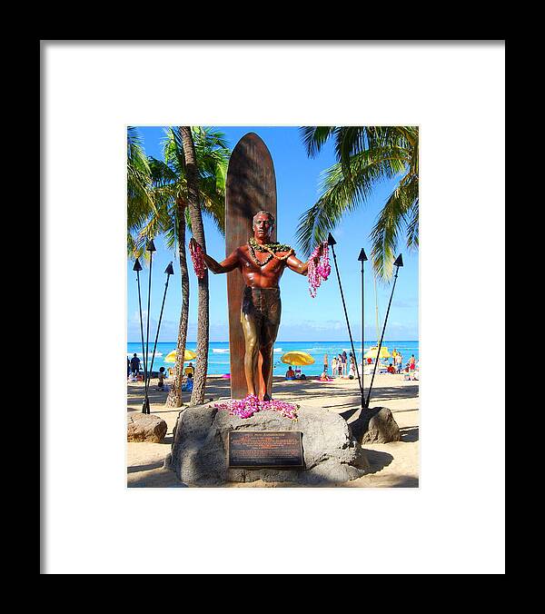 Hawaii Framed Print featuring the photograph Duke Kahanamoku by Caroline Stella