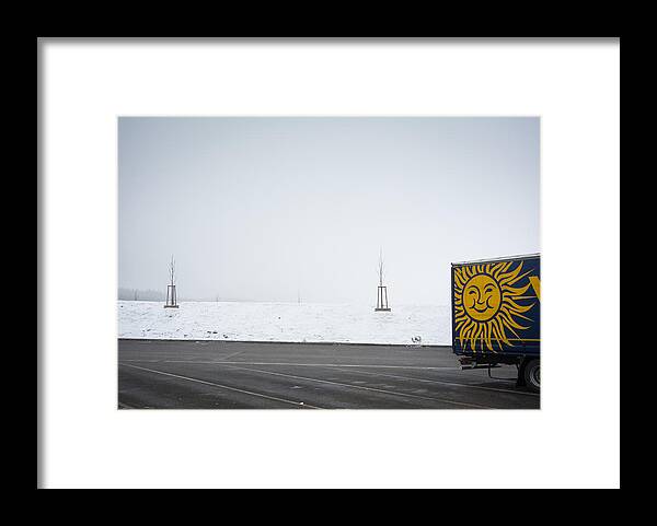 Grey Framed Print featuring the photograph Dull and grey winter day but the sun is smiling by Matthias Hauser