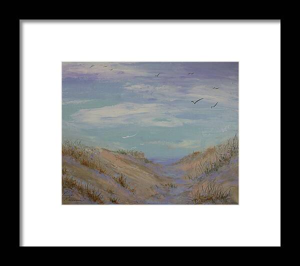 Sand Dunes Framed Print featuring the painting Dune by Ruth Kamenev