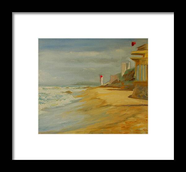 Light House On Near Durban Framed Print featuring the painting Durban Light House by Thomas Bertram POOLE