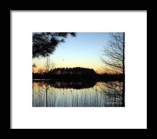 Lake Framed Print featuring the photograph Dusk at Lakeside by Wendy Coulson
