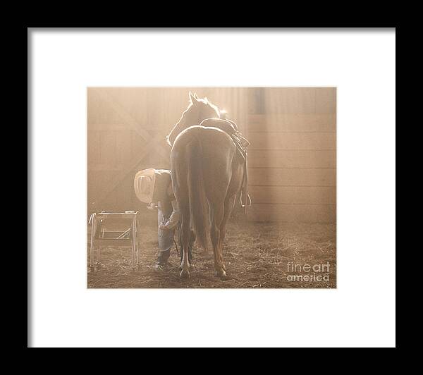 Horse Framed Print featuring the photograph Dusty Morning Pedicure by Carol Lynn Coronios