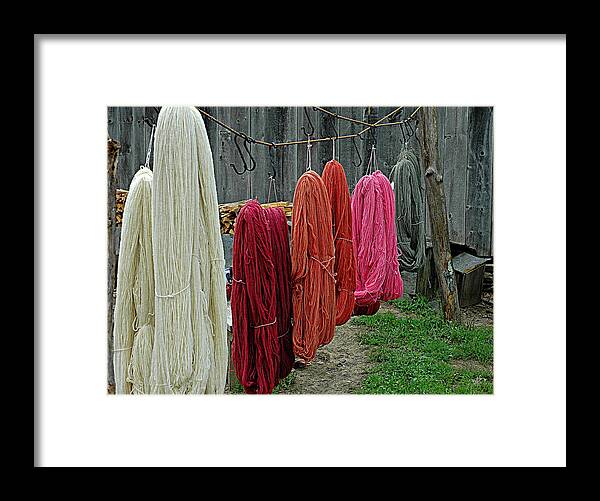 Wool Framed Print featuring the photograph Dyed And Hung To Dry by Bruce Carpenter